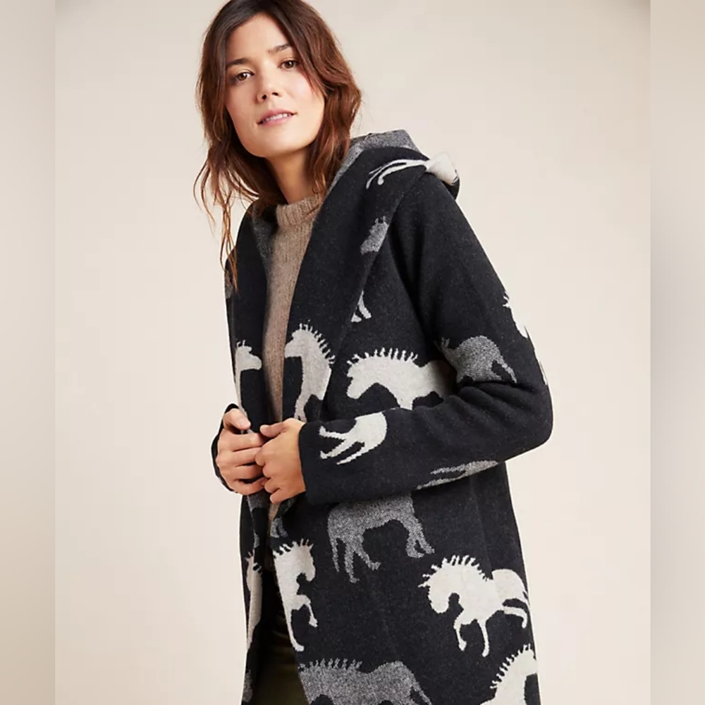Anthropologie Field Flower coat (horses)